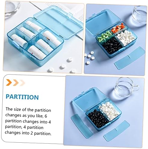 Healifty 1pc kutija Organizator particija dnevni dizajn mala zaptivna torbica uklonjiva memorija plava medicina