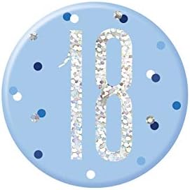 Jedinstveno 83518 plavi okrugli prizmatični 18. rođendan značka 1 kom, 18 godina