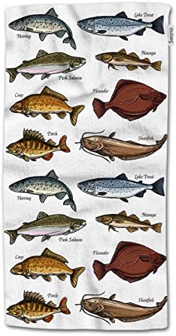 HGOD dizajnira riblje ručnike, svježe ribe i morske hrane životinje pamuk mekani ručnici za kupanje za kupaonicu kuhinja hotelski ručni ručnici 15 x30