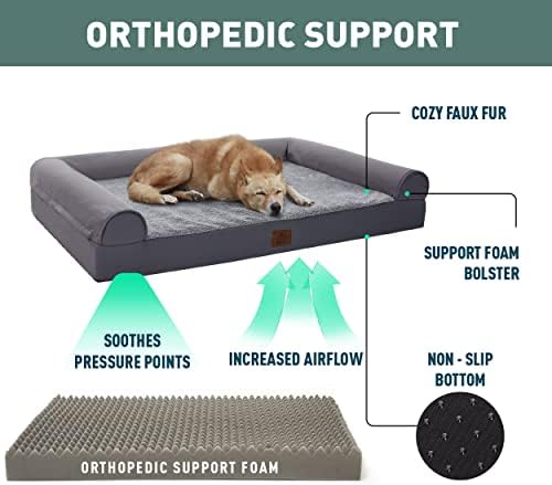 Eterish Extra Veliki ortopedski krevet za pse za srednje, velike, velike velike pse do 100 funti, 4 inča