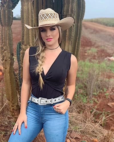 Utowo Silver Western Cowgirl Belt for Women - mršav kaiš za kožni pojas za zijenje za Jeans Haljine
