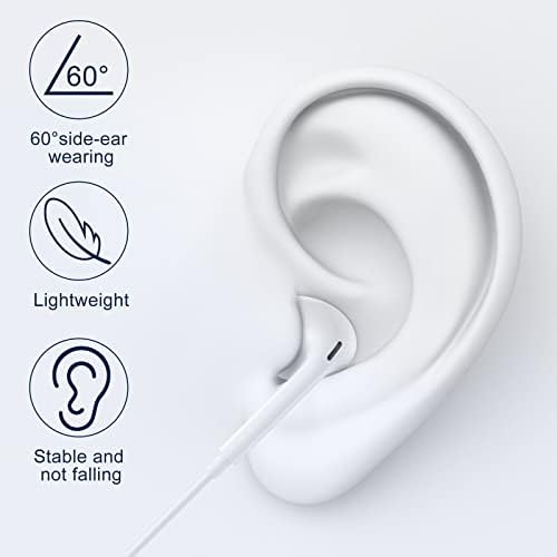 2 Pakovanje jabuka za slušalice za iPhone ožičene lukovskom konektorom 【Apple MFI certificirani】 Slušalice