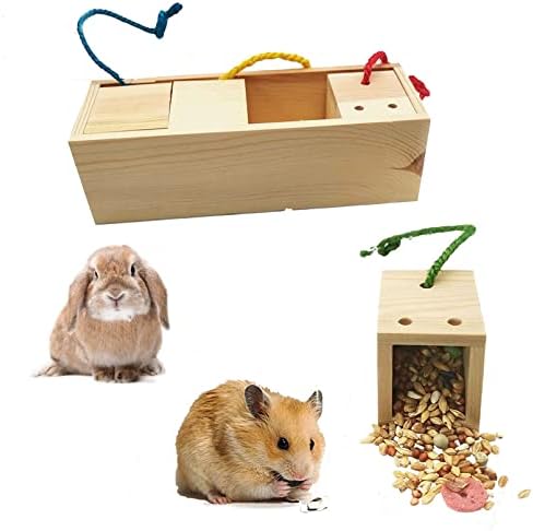 Pinvnby drvene obogaćivanje igračke za životinje, kuniće puzle obogaćene igračke male životinje Interaktivno