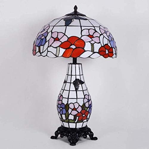 GPPZM Retro stolna svjetiljka, leptir cvjetni vitražni stakleni dnevni boravak u dnevnom boravku Noć za