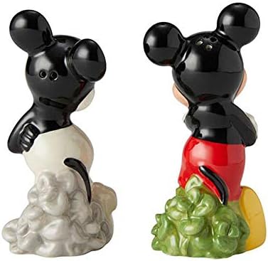 Enesco 6002271 Disney Keramika Mickey Mouse nekad i SAD 90. godišnjica šejkera za sol i biber, 3,5 inča,