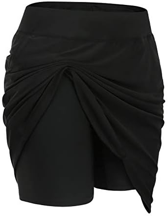HDE Womens Plus size Skort suknje s biciklističkim kratkim kratkim džepovima Džepovi suknje