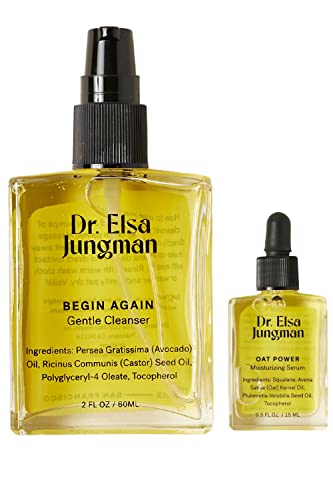 Dr. Elsa Jungman Begin Again Gentle Facial Cleanser i Oat Power Serum za lice za masnu kožu sklonu aknama