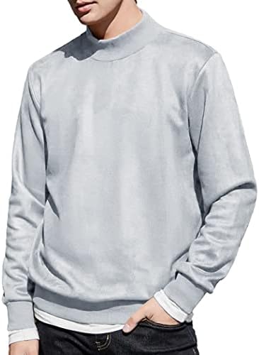 Coofandy Muška posadna dukserica Estetska košulja za pulover od antilop, majica s dugim rukavima