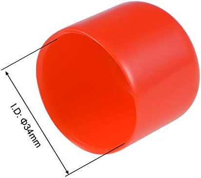 Uxcell gumeni završni poklopci 34mm ID vinil okrugli poklopac poklopca navoja za navoje crveni 10kom