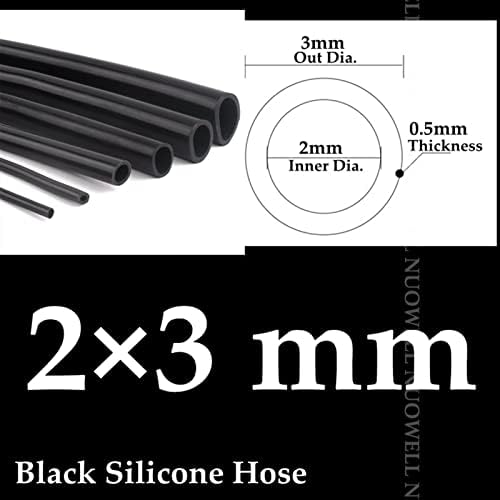 Cliuyou-silikonske cijevi 100cm I.D 2 ~ 16mm crna silikonska cijev otporna na cijev toplina fleksibilna