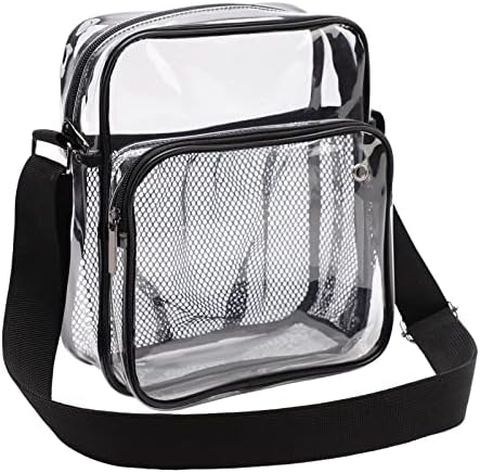 TINYAT Clear Sling Bag Muška Stadionska odobrena prozirna torba za rame za žene Crossbody torba s podesivim