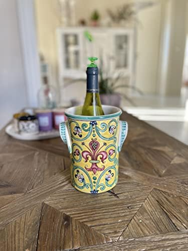 CERAMICHE D'ARTE PARRINI-italijanski keramički držač posuđa za vino boca ruka obojena Made in ITALY ukrašena