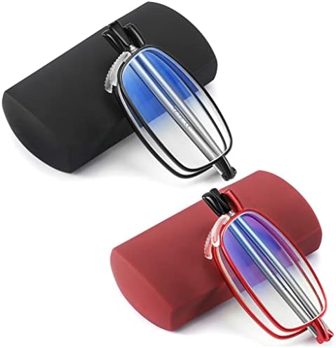 TOUK sklopivi naočale za čitanje protiv plave svjetlosti, meko jastučić za nos opružni šarki Kompaktni čitači