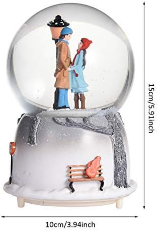 Romantični ljubavnik Globe Globe, LED par Crystal Ball Music Box Automatski snijeg Sypting Sky City Music