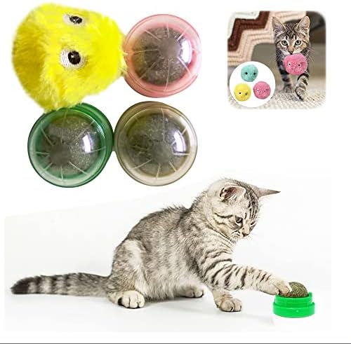 Hapet Catnip Ball Cat Toys - 3 Catnip loptice i poklon mačke Nip Cat Chew Toy CAT kuglice za zatvoreni zid