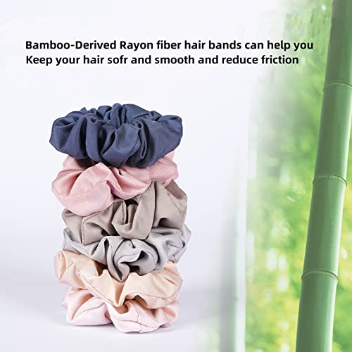 6kom kosa bambus-izvedeni Rayon vlakana svile elastične trake za kosu šal za kosu rep Holder Scrunchy kravate