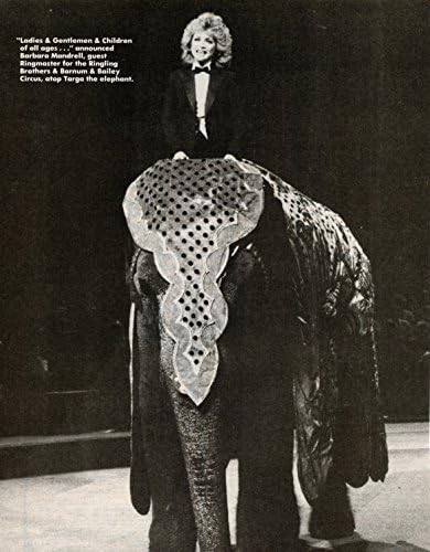 Barbara Mandrell riding elephant original 1pg clipping magazine photo R8563