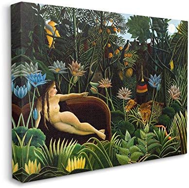 Stupell Industries tropical Landscape Life klasična slika, dizajn Henri Rousseau zidna Umjetnost, 36 x 48,