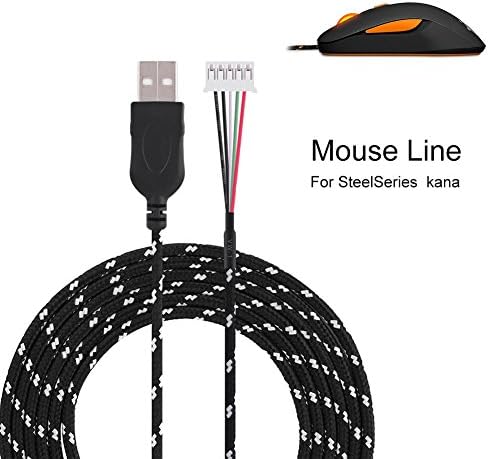 2M / 6.56 ft USB kabl za miš, zamena linije produžnog kabla miša, sa 5-pinskim konektorom,za Steelseries