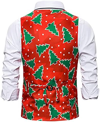 ZDDO božićne prsluke za muške, jednokradne odijelo smiješno Xmas Santa Claus Snowman Print Prom Business