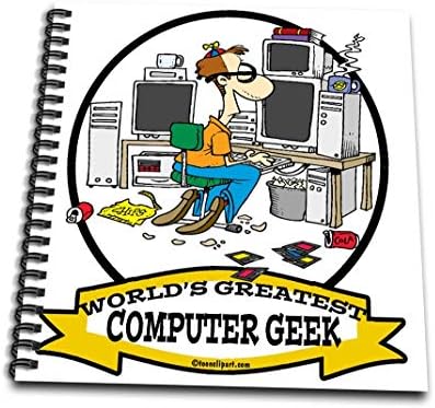 3Droza DB_103083_2 Funny Worlds Najveći Copmputer Geek Muškarci Crtanička memorija knjiga, 12 po 12