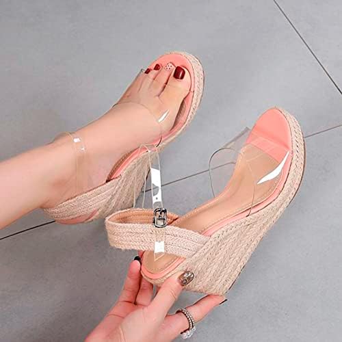 Sandale za žene Drćene ljetne udobne cipele Ženska platforma za gležnjeve na kašaljnim sandalima Otvoreni prsti Ležerne prilike ljetne posude