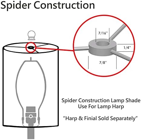 Aspen Creative 32153A Transitional Hardback Empire Shaped Spider Construction lampa Shade u Off White, 15