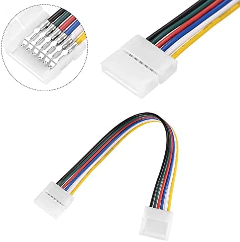 YUTOKEER 6-pinski led konektor, konektor LED svjetlosne trake za RGB CCT 12 mm širine trake za traku kratkospojnika