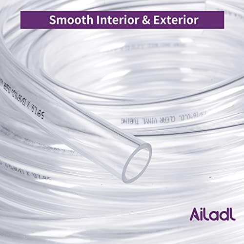 AILADL 1/4 Clear plastične cijevi, fleksibilna jasna vinilna cijev, odolijeva kinking, bpa slobodno i netoksično,