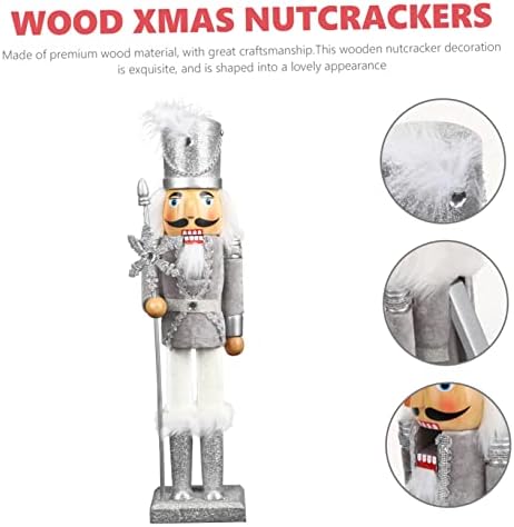 BESTOYARD Nutcracker Wood Desktop Nutcracker Wood Božić Nutcrackers Nutcracker Ornament drveni srebrni drveni