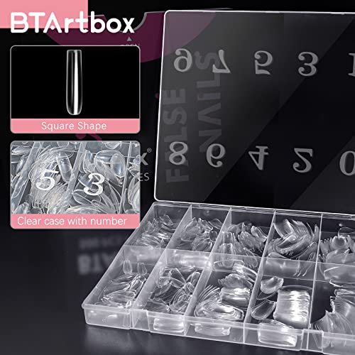 Savjeti za nokte Full Cover - Extra Long Square Nail Tips, BTArtbox 300pcs XXL Clear full Cover akrilni