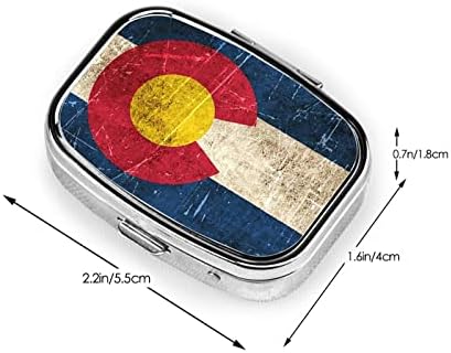 Vintage Colorado Flag Square mini pilula PUTOVANJA PUTOVANJA PRIJATELJNA KOMPATCIJA KOMPATCIJA CASE