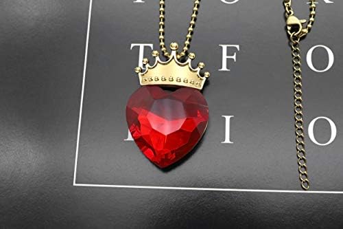 Botrinal Evie Crvena ogrlica od srca potomci kostim Kraljica srca princeza Halloween nakit za djevojke Valentinovo