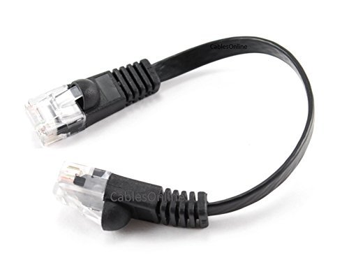 CABELONLINE, 5-pakovanje 6-inčni CAT6 Network UTP Ethernet RJ45 Flat-Design Patch Crni kabel,