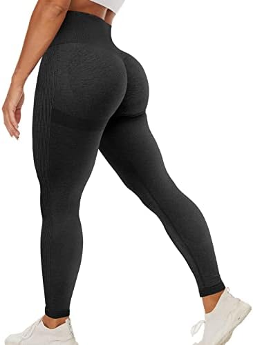 POWERASIA helanke za podizanje zadnjice za žene pantalone za jogu visokog struka Scrunch Butt bešavne hulahopke za konturu osmijeha