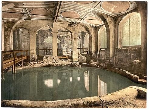 Beskonačne fotografije Foto: rimska kupatila, Opatija,kružna kupka, kupatilo, Engleska, c1895