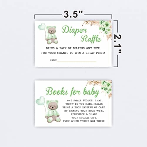 Jcvuk Set od 25 pozivnica za tuširanje beba sa kovertama, kartama za tombolu za pelene i karticama za knjige