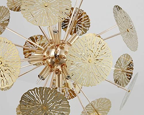 Fivess rasvjeta 12-svjetlo moderni Sputnjik luster zlato sa sijalicama, podesivim šipkama Globus privjesak