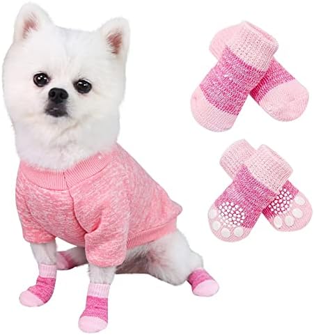 mmknlrm čarape sa isječkom protiv klizanja čarape za pse u zatvorenom štenad set pasa čarape za pse s 4
