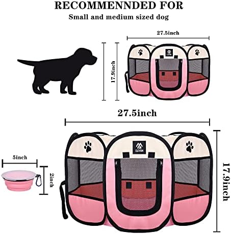 ELEVON prenosiva ogradica za pse za male pse na otvorenom u zatvorenom prostoru, sklopivi šator za odgajivačnicu