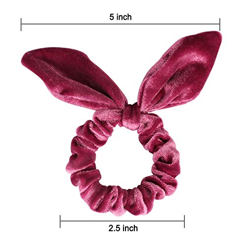 Curasa 6 paket Bunny Hair Scrunchies baršun Bobbles elastične trake za kosu zečje uho ženske baršun Scrunchy