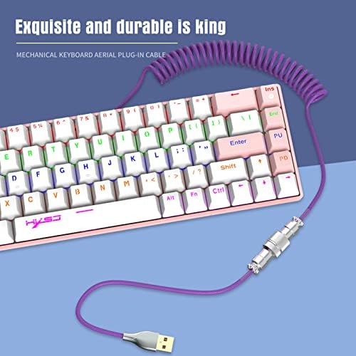 GOVENIC Mechanical Keyboard Antenic Connection Cable for Gaming Keyboard, Custom Coiled USB C Cable, Dual
