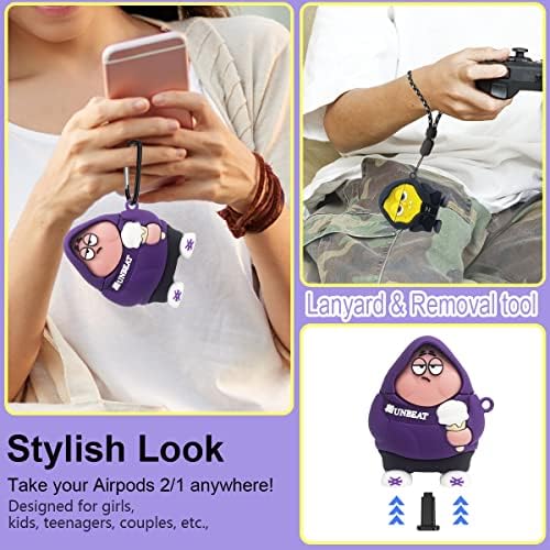 [2pack] Cute AirPods Cartoon Character Case Case za AirPod 2/1, jedinstveni dizajn Funny Fun Kawaii 3D cartoon
