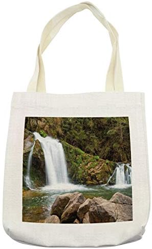 AMBESONNE vodopad torba, fotografija majke i slapova uz planinu sa mahovinom na stijenama, plaža od platnene
