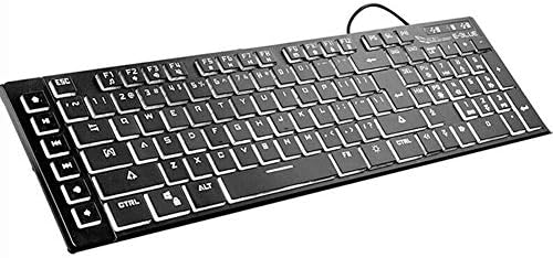 Lflzcp Gaming Keyboard, mehanički osjećaj Ultra tanko Bijelo disanje pozadinsko osvjetljenje Mute Multimedijalna