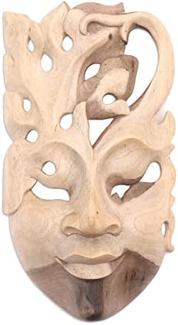 Novica Dekorativna moderna hibiskusova maska ​​za drvo, bež, pohvalite njene vrline