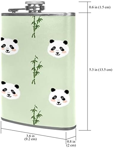 Tikvica sa lijevkom, navlaka od umjetne kože za piće za piće, crtana životinja Panda bambus zelena