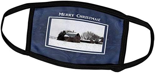 3drose Beverly Turner Božićni dizajn i fotografija-Farma zimi, Sretan Božić, dizajn plavog okvira-maske
