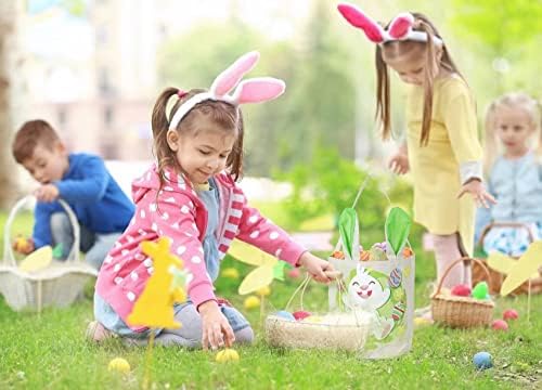 Yiylunneo torbe za uskršnje zečeve za djecu sa slatkim Zečjim ušima za uskršnja jaja lovite torbe od Burle