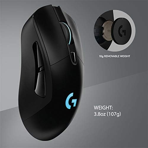 Logitech G703 Lightspeed bežični miš za igranje sa Hero 25k senzorom, Powerplay kompatibilan, Lightsync RGB, lagan 95g+10g opciono, 100-25, 600 DPI, gumene ručke sa strane-Crne